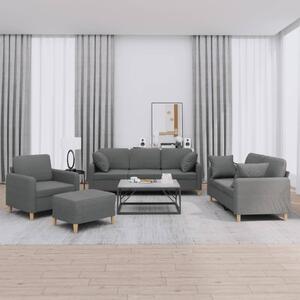 Maison Exclusive – 4-dielna sedacia súprava s vankúšmi, tmavosivá látka