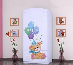 BDW Šatníková skriňa, 2 dvere, 2 zásuvky, šatníková skriňa, 180x90 cm, biela
