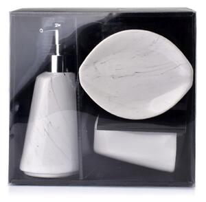 DekorStyle Súprava kúpeľňových doplnkov Odette Marble biela