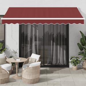 Maison Exclusive – Manuálna markíza, 3,5 x 2,5 m, bordová farba, 100% polyester