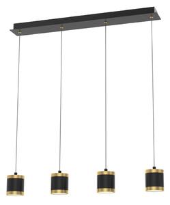 Wofi 7003-404 - LED stmievateľný závesný luster TOULOUSE 4xLED/8,5W/230V čierna/zlatá