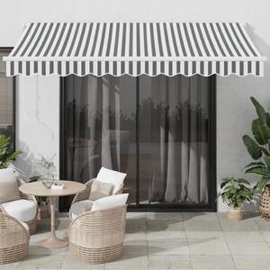 Maison Exclusive – Manuálna markíza, rozmery 3,5 x 2,5 m, pruhovaná (antracitová a biela)