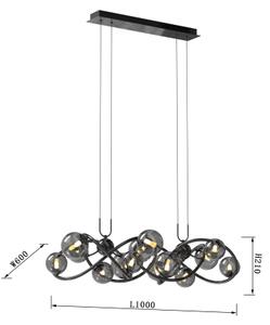 Wofi 7014-1405 - LED Luster na lanku NANCY 14xG9/3,5W/230V čierna/chróm
