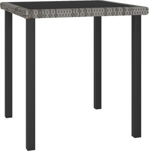 Maison Exclusive - Záhradný jedálenský stôl sivý 70x70x73 cm polyratanový