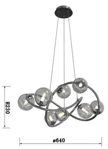 Wofi 7014-805 - LED Luster na lanku NANCY 8xG9/3,5W/230V čierna/chróm
