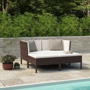 Maison Exclusive – 4-dielna záhradná súprava s podukami Poly Rattan hnedá