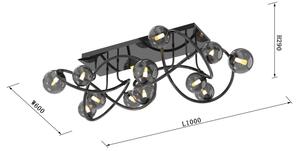 Wofi 9014-1205 - LED Prisadený luster NANCY 12xG9/3,5W/230V čierna/chróm