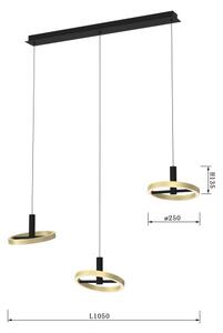 Wofi 7016-304 - LED Stmievateľný luster na lanku BREST LED/26W/230V čierna/zlatá