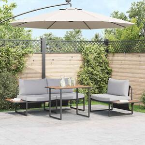 Maison Exclusive - Záhradný jedálenský set 3 pcs Svetlosivá Oceľ