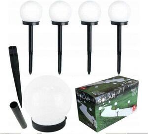 4x solárna záhradná lampa s guou bielej farby poháaná 10 cm