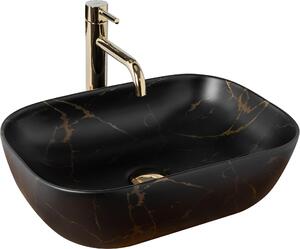 Umývadlo na dosku Rea BELINDA Black Marble Mat
