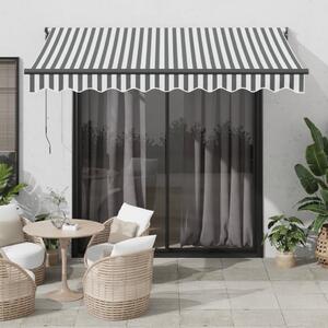 Maison Exclusive – Manuálna markíza, rozmery 3 x 2,5 m, pruhovaná (antracitová a biela)