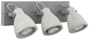 Nástenná lampa sivá betónový efekt 3 svetlá tienidlá industriálny štýl obývacia izba spálňa kancelária