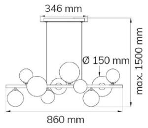 Wofi 6014.10.24.9000 - LED Luster na lanku VILLA 10xG9/3W/230V čierna/chróm