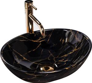Umývadlo na dosku Rea SOFIA Black Marble Shiny