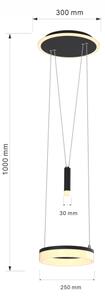 Wofi 6054-302 - LED Stmievateľný luster na lanku JESSE LED/15,5W/230V čierna