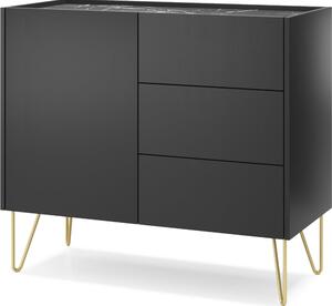 Komoda Canmore KSZ97 - grafitová čierna, šírka 97 cm, výška 83 cm, hĺbka 37 cm