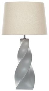 Stolná lampa sivá keramická 71 cm biele látkové tienidlo klasické stolové osvetlenie
