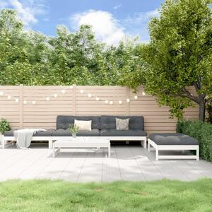 Maison Exclusive - 5-dielna záhradná sedacia súprava s vankúmi biela teak