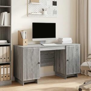 Maison Exclusive – Písací stôl, sivý, drevotrieska Sonoma, 142,5 x 50 x 75 cm