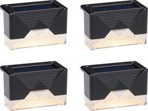 Solárne záhradné svietidlá Grundig 4-pack - Solárne svietidlá na terasu a plot - Teplé biele náladové svetlo - Vrátane montáneho materiálu - Výdr batérie 6-8 hodín