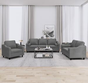 Maison Exclusive – 3-dielna sedacia súprava s vankúmi, tmavosivá látka