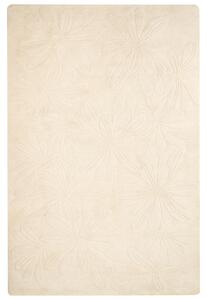 Koberec svetlobéžový vlnený obdĺžnikový tvar kvetovaný vzor 200 x 300 cm moderný štýl obývacia izba
