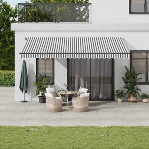 Maison Exclusive – Manuálna markíza, 5 x 3,5 m, pruhovaná (antracitová a biela)