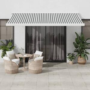 Maison Exclusive – Manuálna markíza, 4,5 x 3 m, pruhovaná (antracitová a biela)