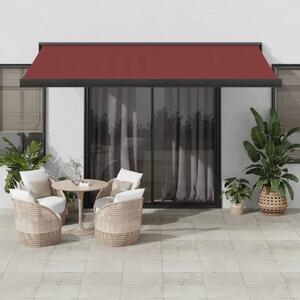 Maison Exclusive – Manuálna markíza, 4 x 3 m, bordová farba, 100% polyester