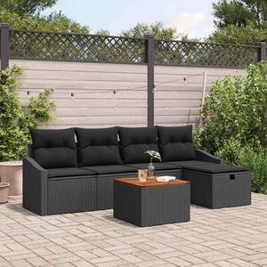 Maison Exclusive - Záhradný nábytok s vankúmi 6 ks ierny Poly Rattan