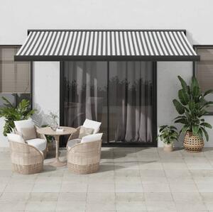 Maison Exclusive – Manuálna markíza, 4,5 x 3 m, pruhovaná (antracitová a biela)