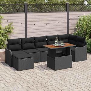 Maison Exclusive - Záhradný nábytok s úloným priestorom 8 ks ierny Poly Rattan