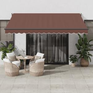 Maison Exclusive – Manuálna markíza, 4 x 3 m, hnedá, 100% polyester
