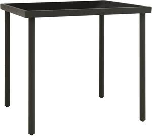 Maison Exclusive – Záhradný jedálenský stôl, antracit, 80 x 80 x 72 cm, sklo a oce