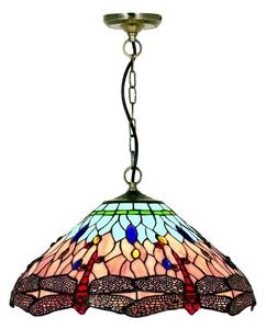 Searchlight 1283-16 - Tiffany luster na reťazi DRAGONFLY 1xE27/60W/230V