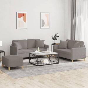 Maison Exclusive – 3-dielna sedacia súprava s vankúmi, látka v odtieni taupe