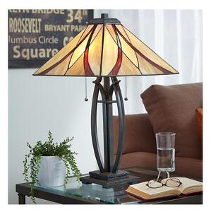 Elstead QZ-ASHEVILLE-TL - Stolná lampa Tiffany ASHEVILLE 2xE27/60W/230V