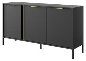 Komoda do obývačky a spálne s 3 dvierkami, farba antracit, rozmer 153 x 39,5 x 81,4 cm
