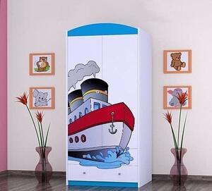 BDW Šatníková skriňa, 2 dvere, 2 zásuvky, šatníková skriňa, 180x90 cm, modrá