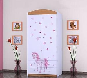 BDW Šatníková skriňa, 2 dvere, 2 zásuvky, šatníková skriňa, 180x90 cm, buk