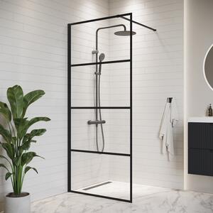 Badplaats Sprchová Zástena Essos 80 x 200 cm – ierna – Walk-In Sprchový Kút 8 mm Bezpenostné Sklo