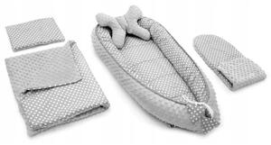 Detské hniezdo 5v1 GREY/WHITE DOTS