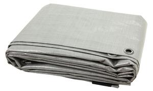 Plachta – 160 g/m², nepremokavá a odolná proti pretrhnutiu, hliníkové očká, sivá, 4 x 5 m, obojstranne potiahnutá – plachta na drevo, ochranná plachta na drevo