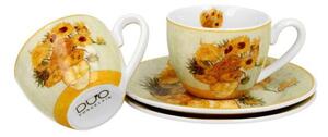 Duo Súprava 2 ks porcelánových hrnčekov Van Gogh Sunflowers 90 ml viacfarebná