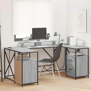 Maison Exclusive – písací stôl, sivý Imitácia dreva Sonoma, rozmer 182 x 101 x 87,5 cm