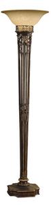 Feiss - Stojacia lampa OPERA 1xE27/100W/230V bronz/béžová