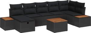Maison Exclusive - Záhradný nábytok s vankúmi 8 ks ierny Poly-rattan