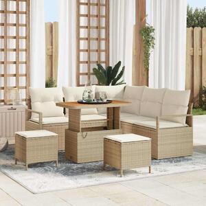 Maison Exclusive - Záhradný nábytok s vankúmi 8 ks Béový Poly-rattan