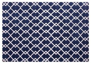Koberec námornícka modrá polyester 140 x 200 cm geometrický vzor obdĺžnikový tvar moderný štýl obývačka spálňa